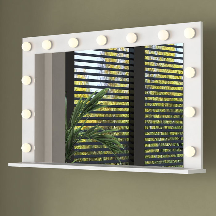 Hanah Home Mesa de Maquillaje Blanca con 13 Focos